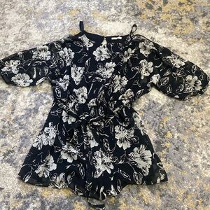 Floral off the shoulder romper